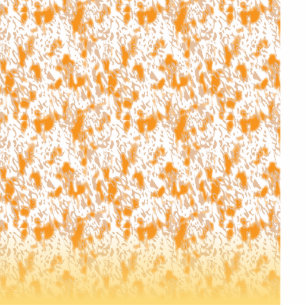 Textile pattern featuring a vibrant orange and gol cutout