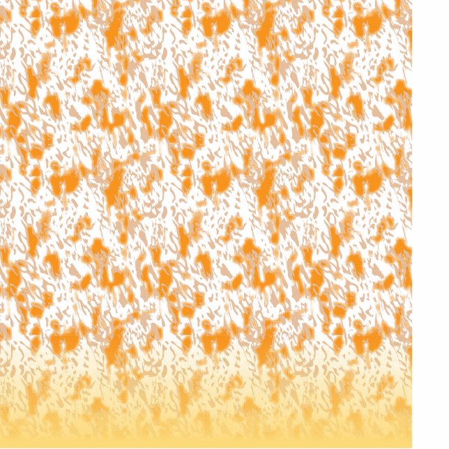 Textile pattern featuring a vibrant orange and gol cutout (Front)