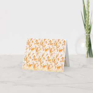 Textile pattern featuring a vibrant orange and gol holiday card