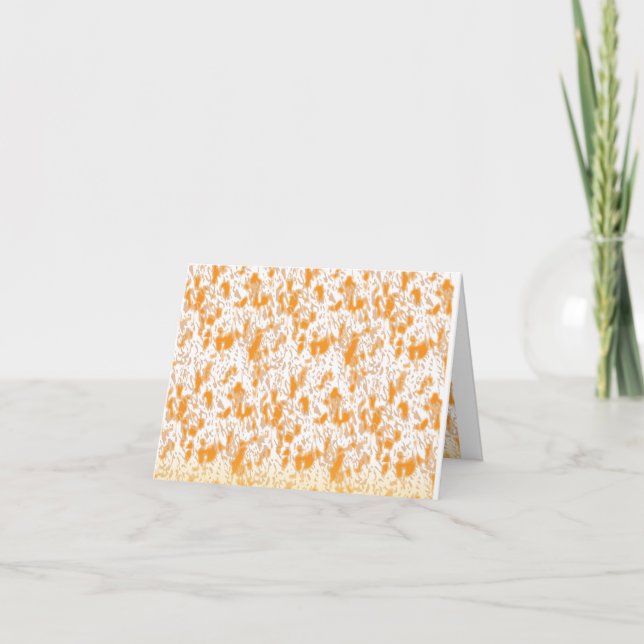Textile pattern featuring a vibrant orange and gol holiday card (Front)
