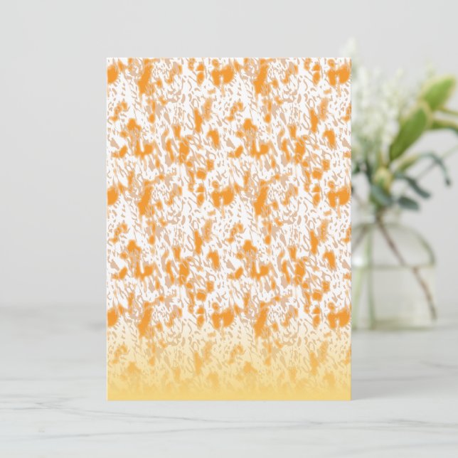 Textile pattern featuring a vibrant orange and gol holiday card (Standing Front)