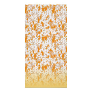 Textile pattern featuring a vibrant orange and gol poster