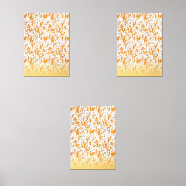 Textile pattern featuring a vibrant orange and gol wall art sets (Front)