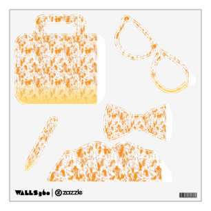 Textile pattern featuring a vibrant orange and gol wall decal