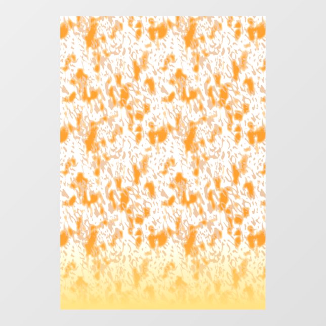 Textile pattern featuring a vibrant orange and gol window cling (Sheet)
