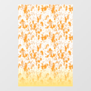 Textile pattern featuring a vibrant orange and gol window cling