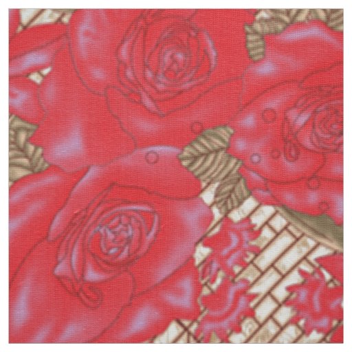 Textile Pattern Red Roses | Floral Lace Fabric