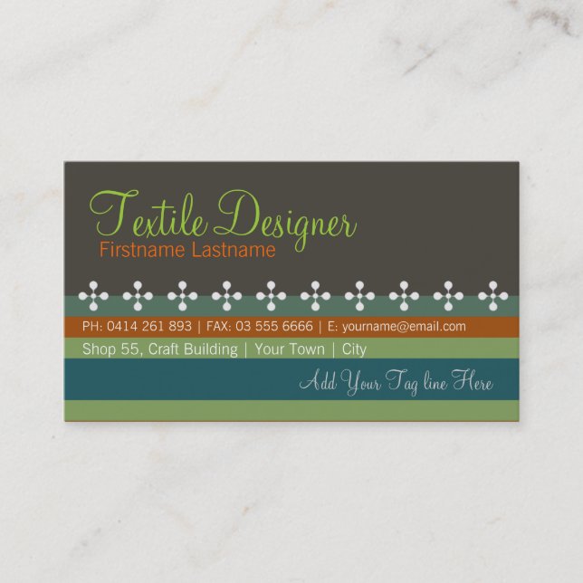 Textile Stripes Business Card (Front)