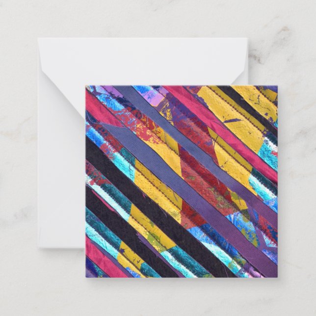 Textile stripes note card (Front)