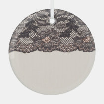 Textile texture with lace background. glass ornament