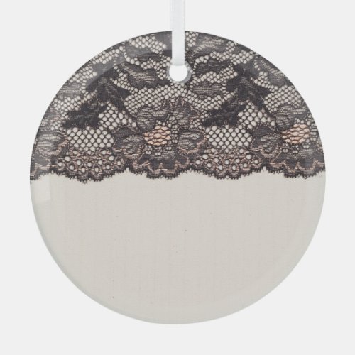Textile texture with lace background glass ornament
