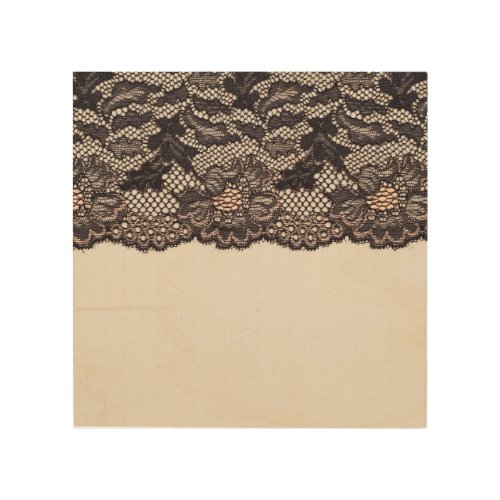 Textile texture with lace background wood wall art