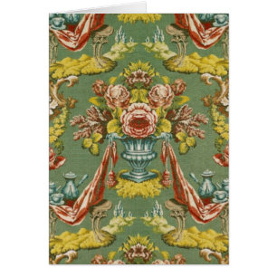 Textile with a repeating floral motif cards