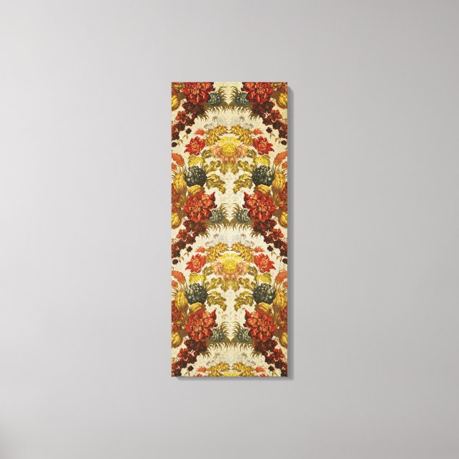 Textile with a repeating floral pattern canvas print (Front)