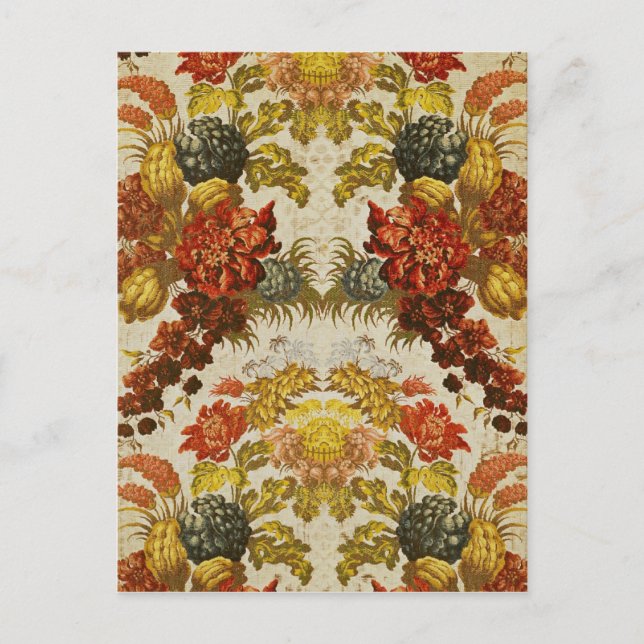 Textile with a repeating floral pattern postcard (Front)