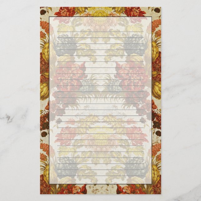 Textile with a repeating floral pattern stationery (Front)