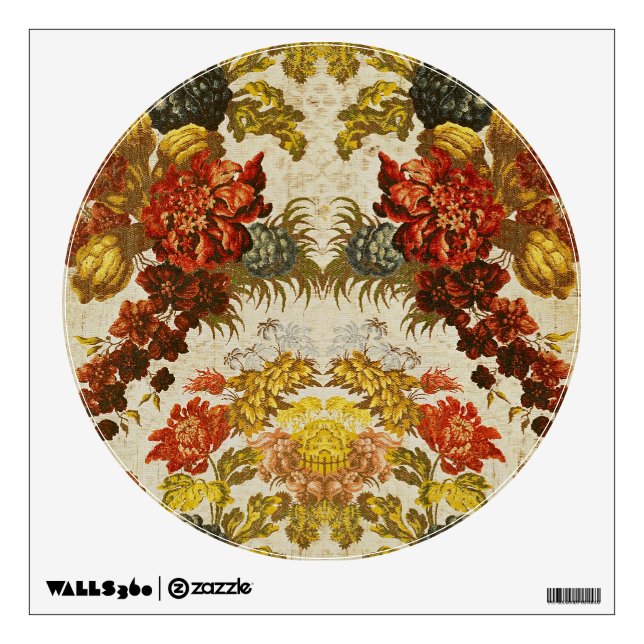 Textile with a repeating floral pattern wall decal (Front)