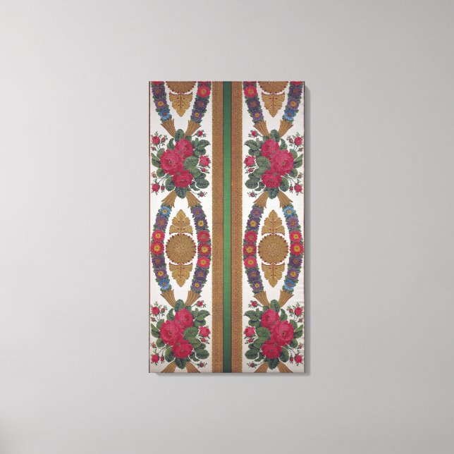 Textile with garlands of daisies canvas print (Front)