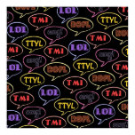Texting Abbreviations Bright Design Poster Texting Abbreviations Bright Design Poster