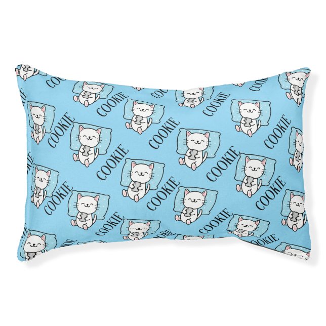 Texting Cat Pesonalized  Pet Bed (Front)