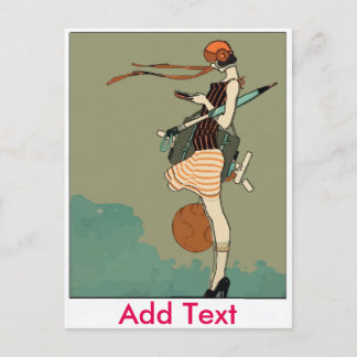 Texting Girl Postcard