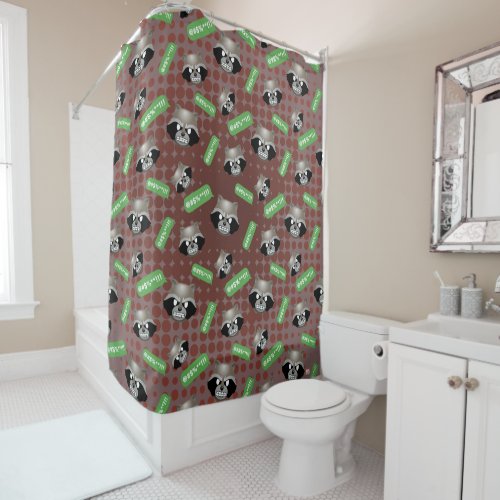 Texting Rocket Emoji Shower Curtain