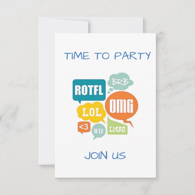 TEXTING "SENIOR STYLE" PARTY INVITATION (Front)