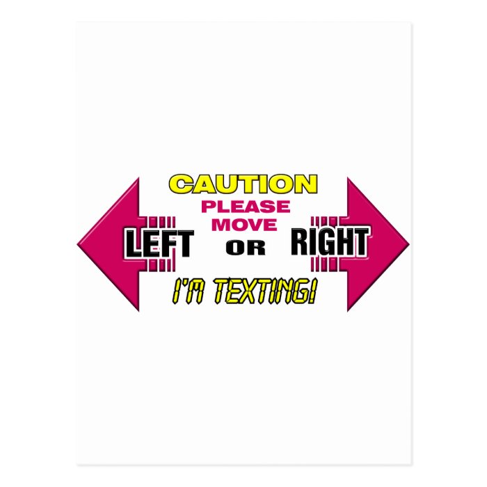 Texting Warning Postcard