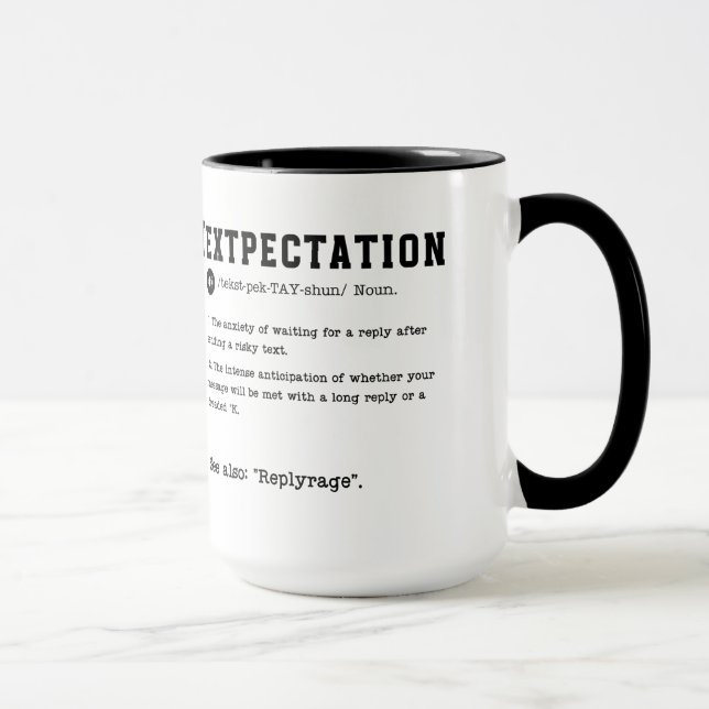Textpectation Mug – Waiting for a Text Reply (Right)
