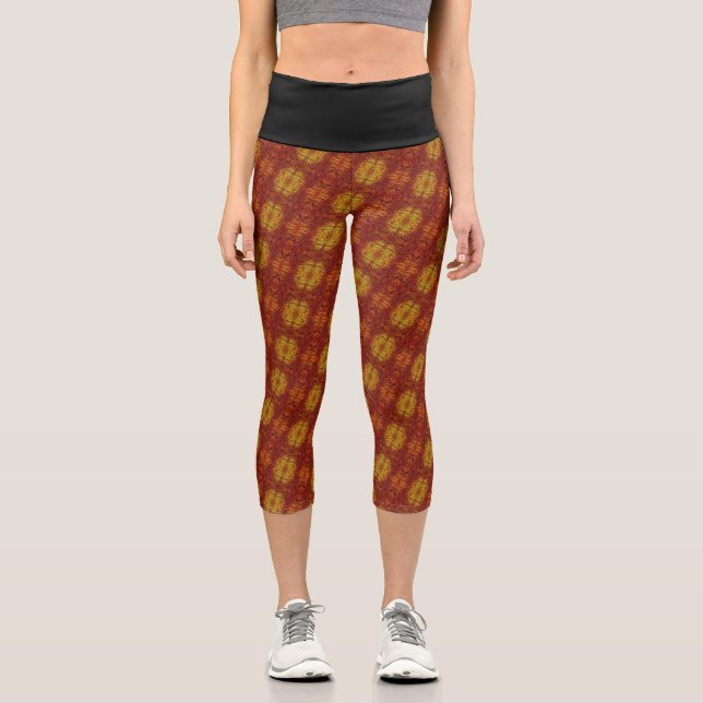 Texture #38 from Horizonte work Capri Leggings (Front)