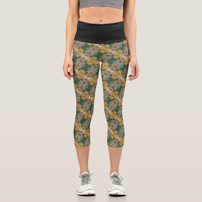 Texture #3 from work The Rock Capri Leggings (Front)