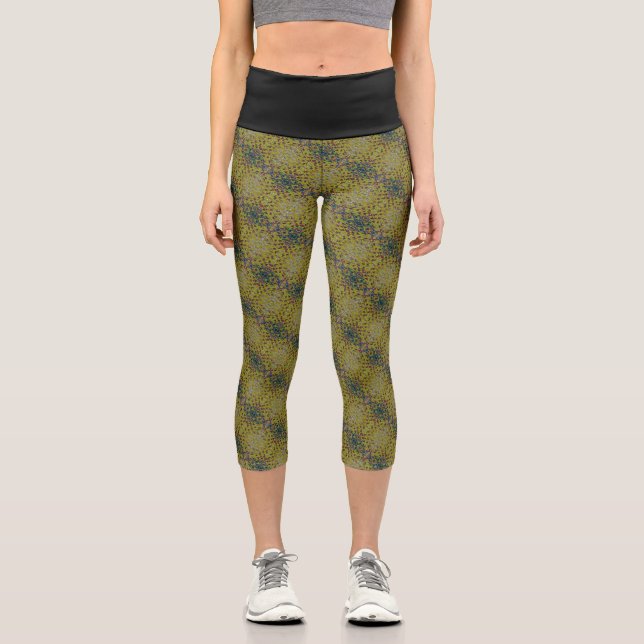 Texture #5 from the work Pineapple. SERIES Capri Leggings (Front)