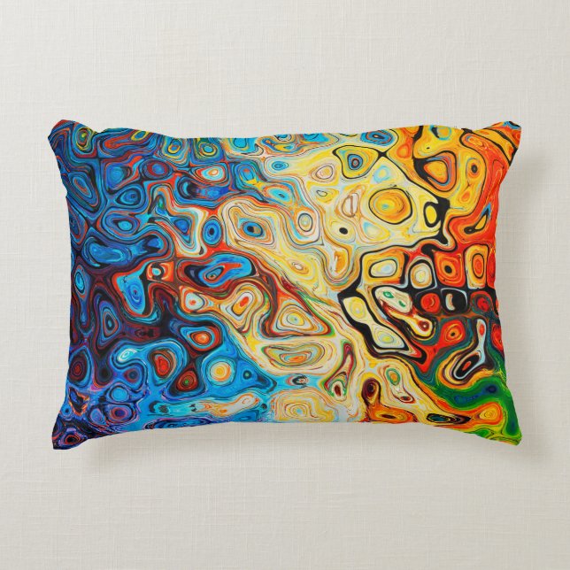 Texture abstract structure colorful accent pillow (Front)