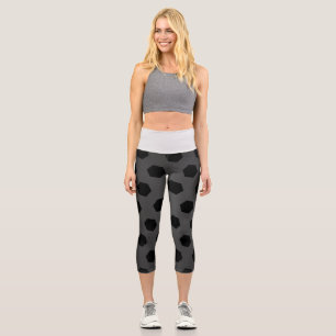 Texture And White Capri Leggings