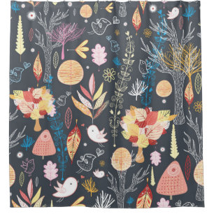 texture autumn forest shower curtain