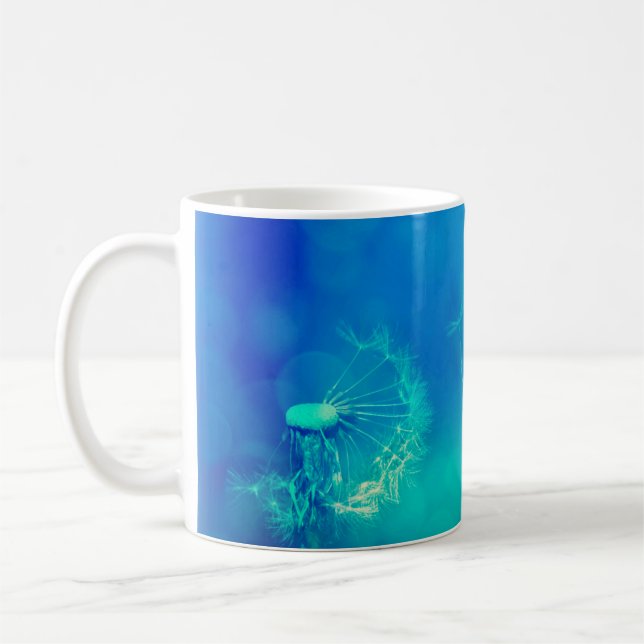 Texture background dandelion nature coffee mug (Left)