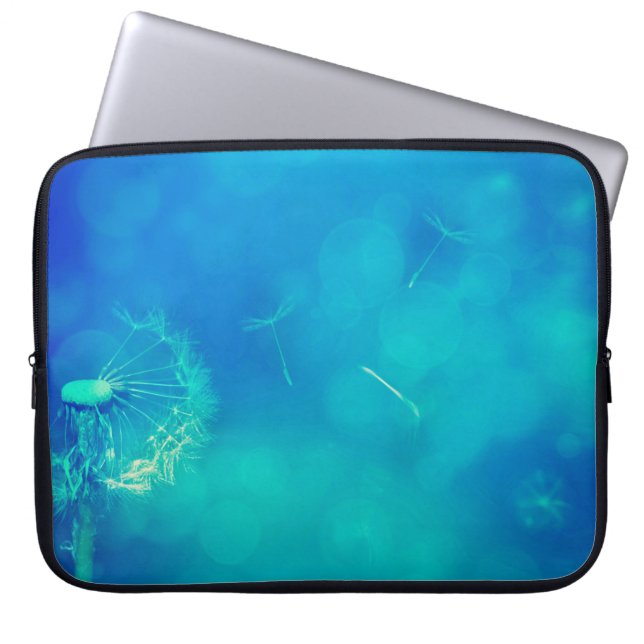Texture background dandelion nature laptop sleeve (Front)
