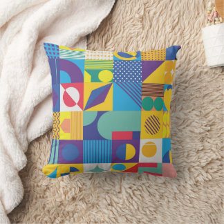 Texture background design with geometric pattern throw pillow