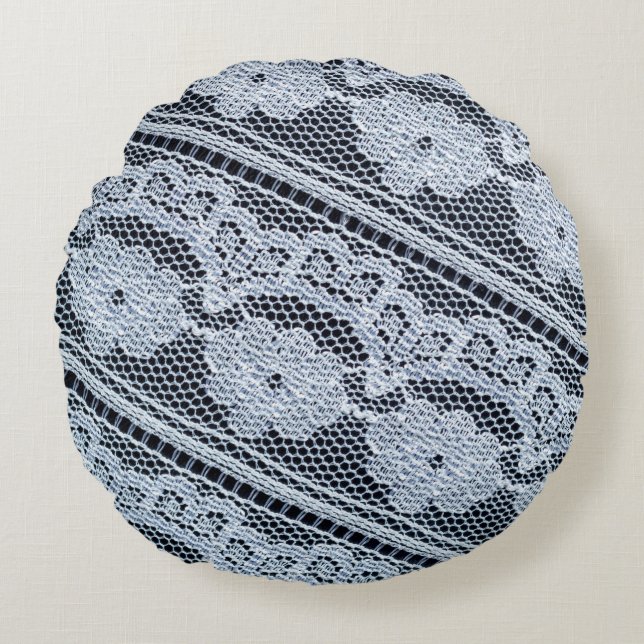 Texture, background, pattern. white lace fabric. T Round Pillow (Front)