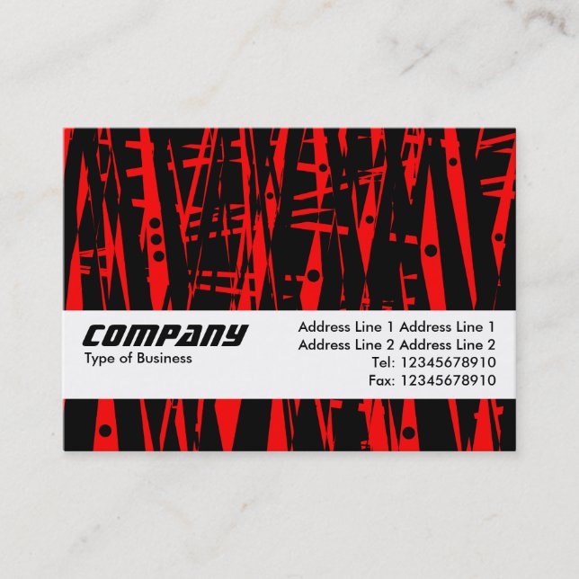 Texture Band - Abstract in red and Black Business Card (Front)