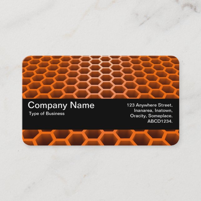 Texture Band V2 - Honeycomb Perspective Orange Business Card (Front)