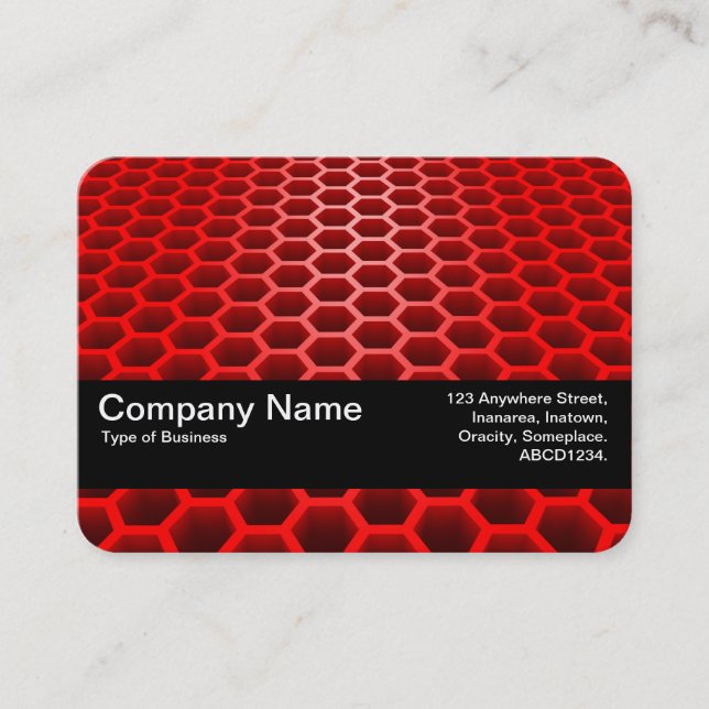 Texture Band V2 - Honeycomb Perspective Red Business Card (Front)
