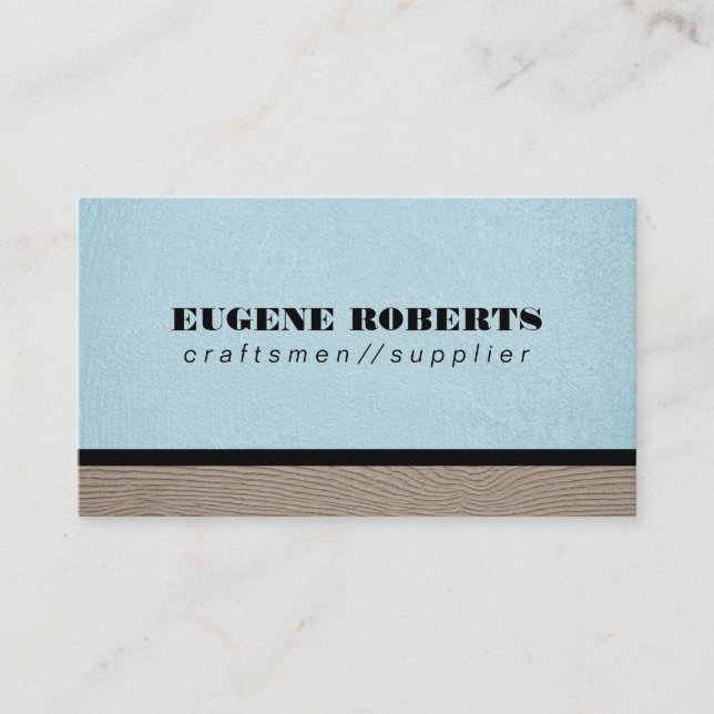 Texture Blue | Wood Business Card (Front)