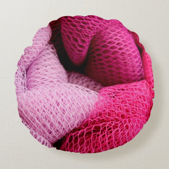 Texture braid weave mesh wallpaper round pillow (Front)