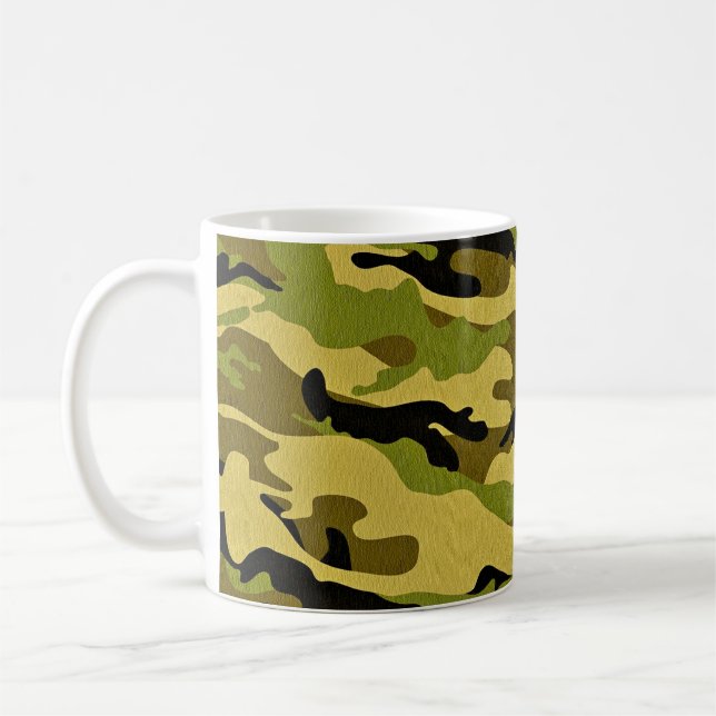 Texture camouflage soldier surface coffee mug (Left)