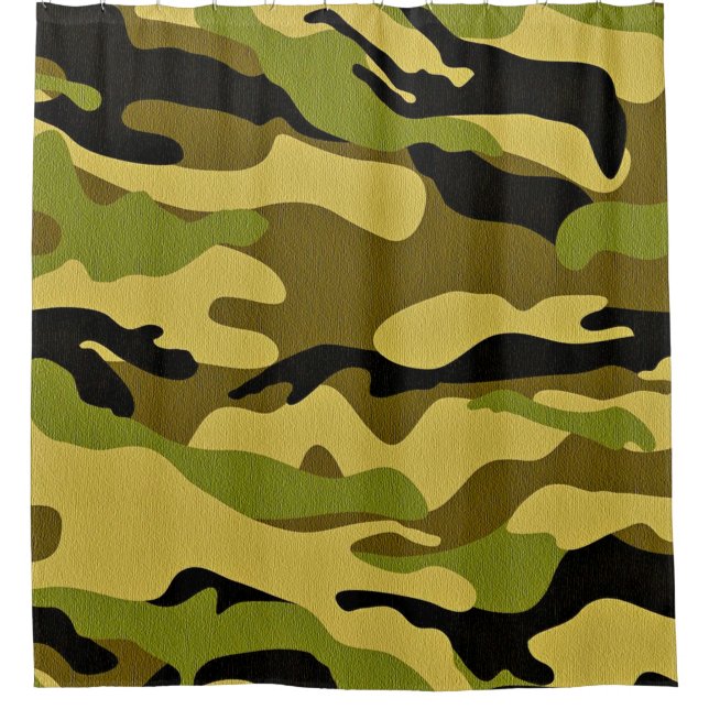 Texture camouflage soldier surface shower curtain (Front)