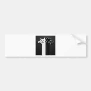 Texture Cats Black White Bumper Sticker
