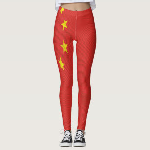 Texture China Flag Leggings