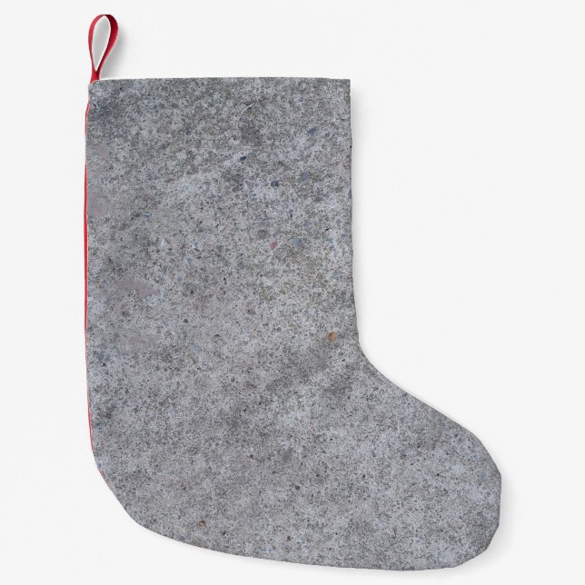 Texture concrete gray stone fine small christmas stocking (Front)