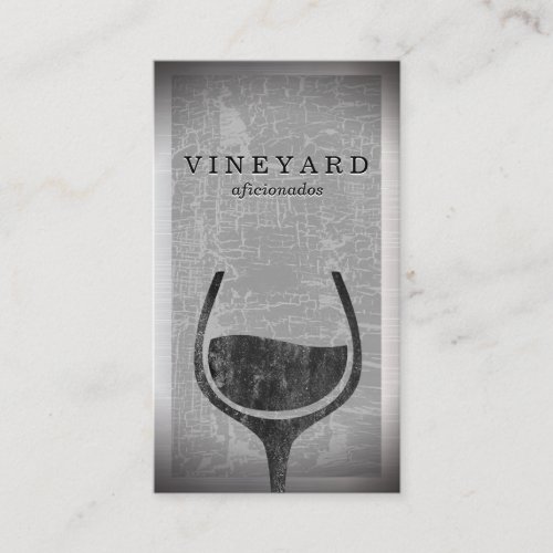 Texture Cracked Gray Background  Wine Glass Business Card